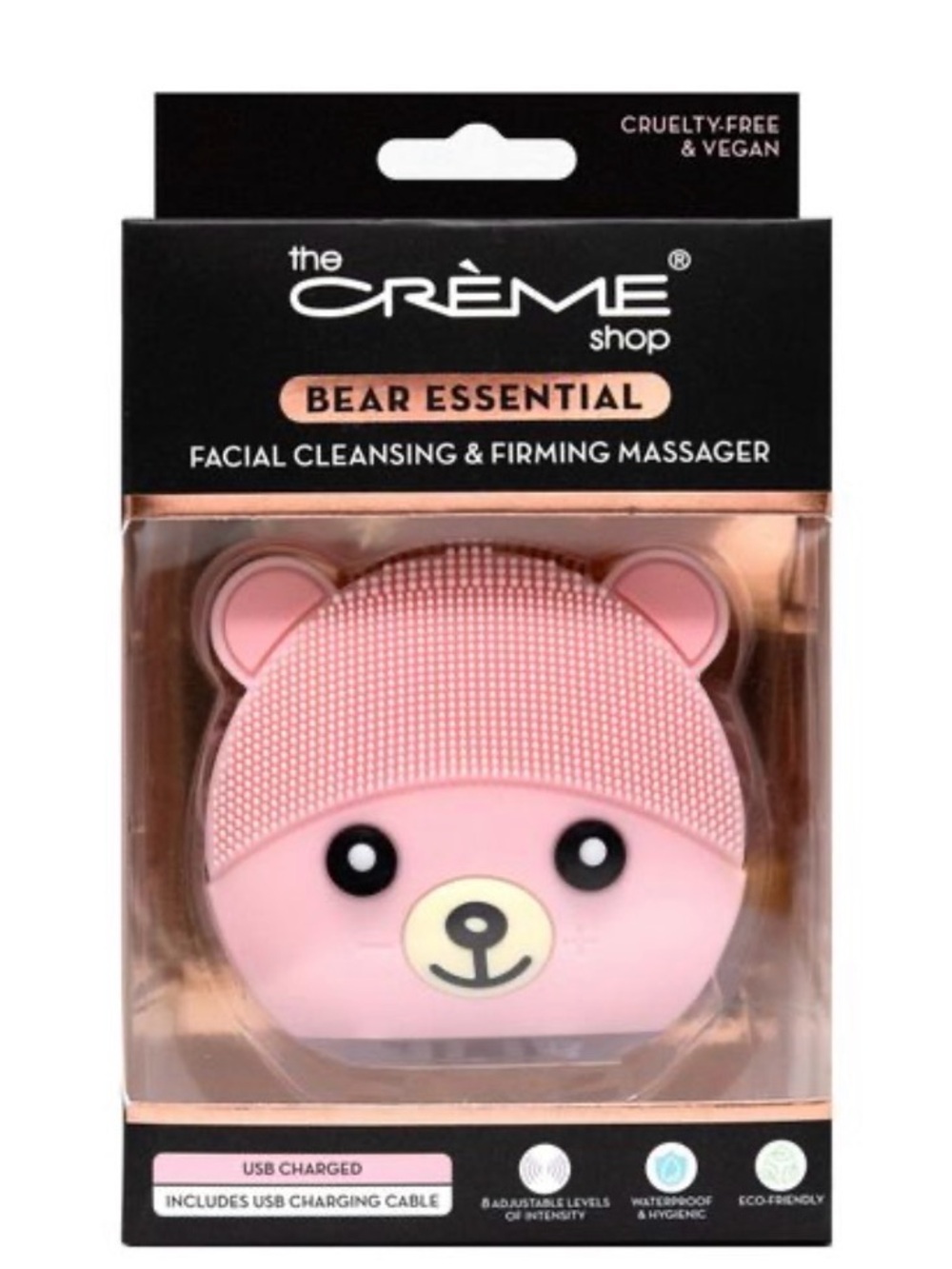 The Crème Shop Pink Bear Essential Facial Cleansing & Firming Massager